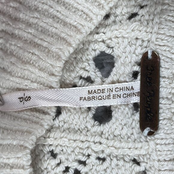 Free People Cream Tunic Open Cable Knit Sweater Sz Small - Picture 3 of 4